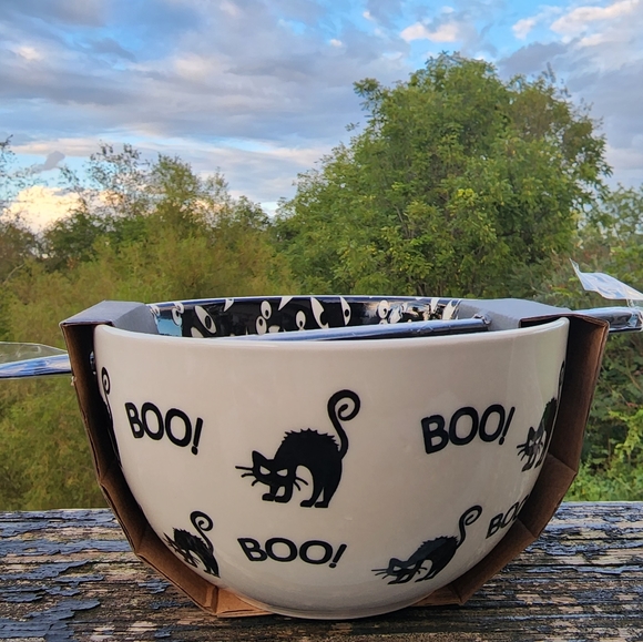 💗 Scary Cat Bowl with Chop Sticks - Picture 1 of 5